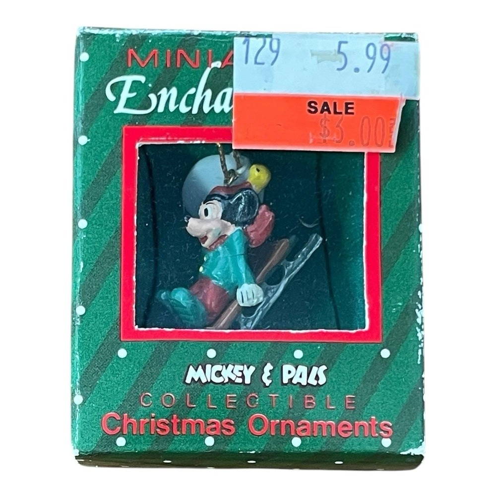 Mickey Sledding Miniature Enchantments Mickey &‎ Pals Christmas Ornament
